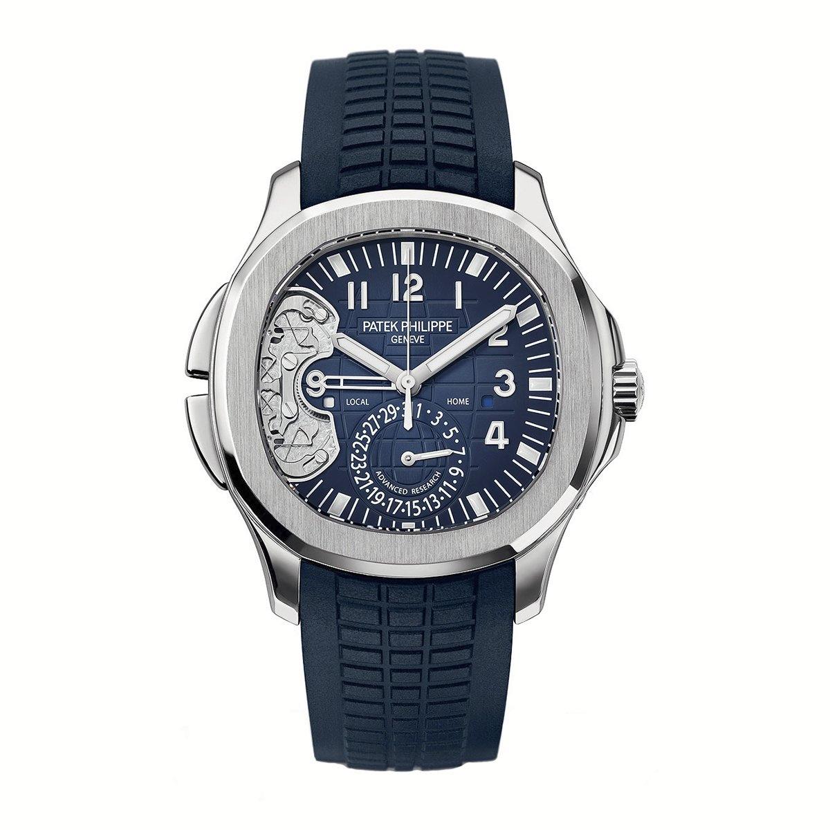 Đồng Hồ Patek Philippe Aquanaut Travel Time 5650G 40.8mm Nam Xanh Xám