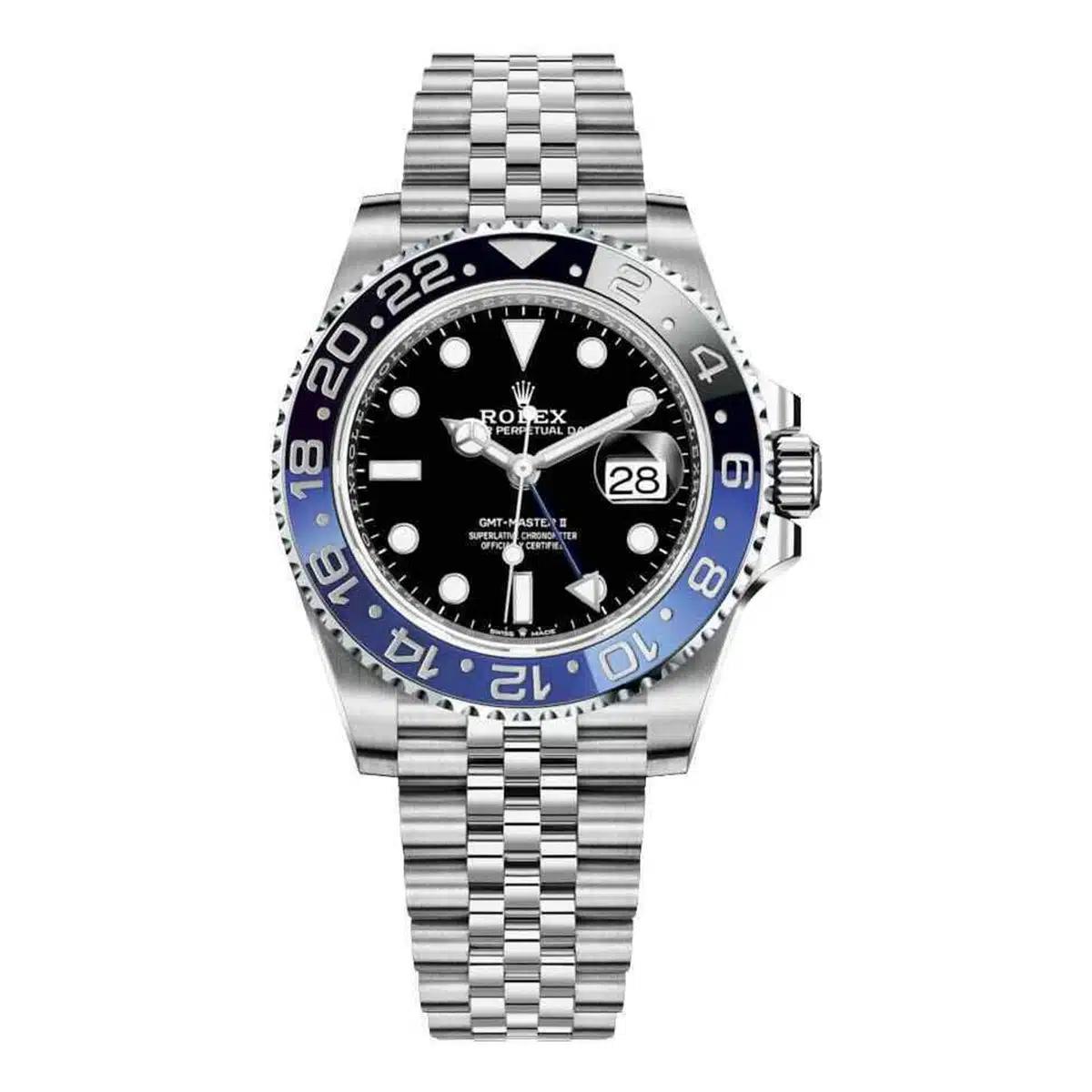 Đồng Hồ Rolex GMT-Master II Batgirl 126710BLNR 40mm Nam Đen Bạc