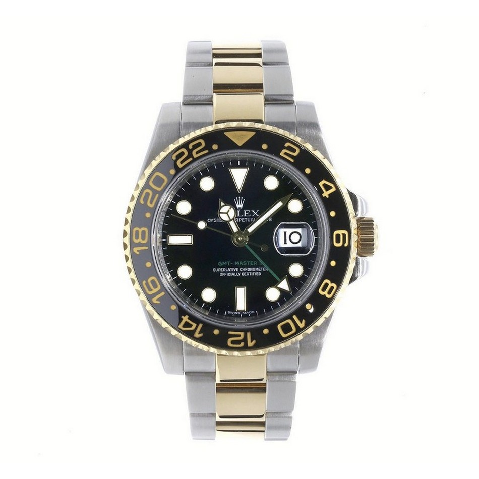 Đồng Hồ Rolex GMT 116713Ln Nam Đen Vàng Xám