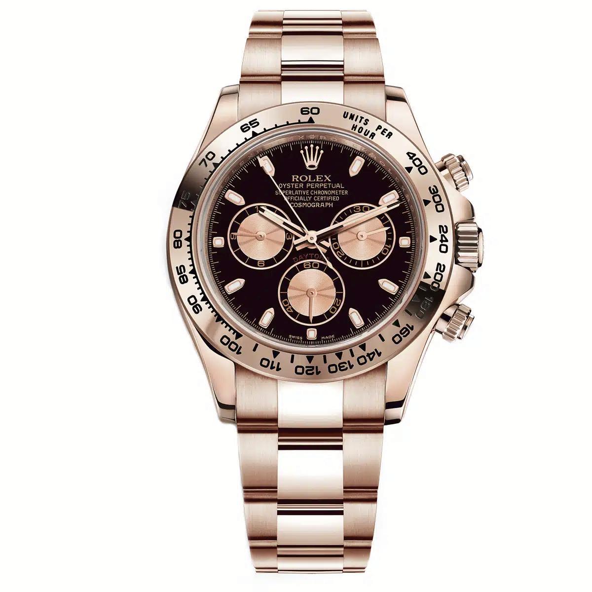 Đồng Hồ Rolex Cosmograph Daytona 116505 Index Dial 40mm Nam Vàng Hồng Đen