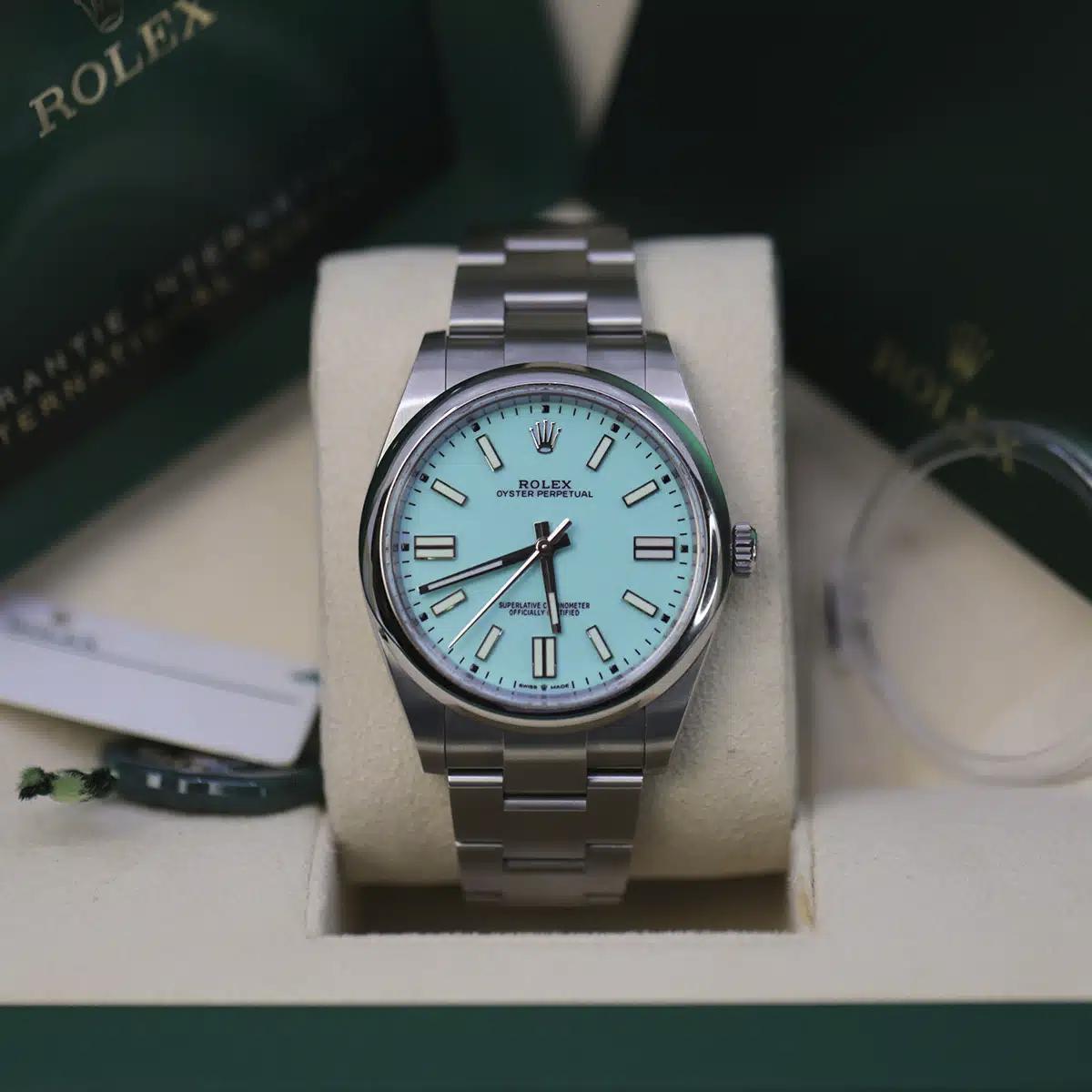 Đồng Hồ Rolex Oyster Perpetual 124300 Index Dial 41mm Nam Xanh Xám