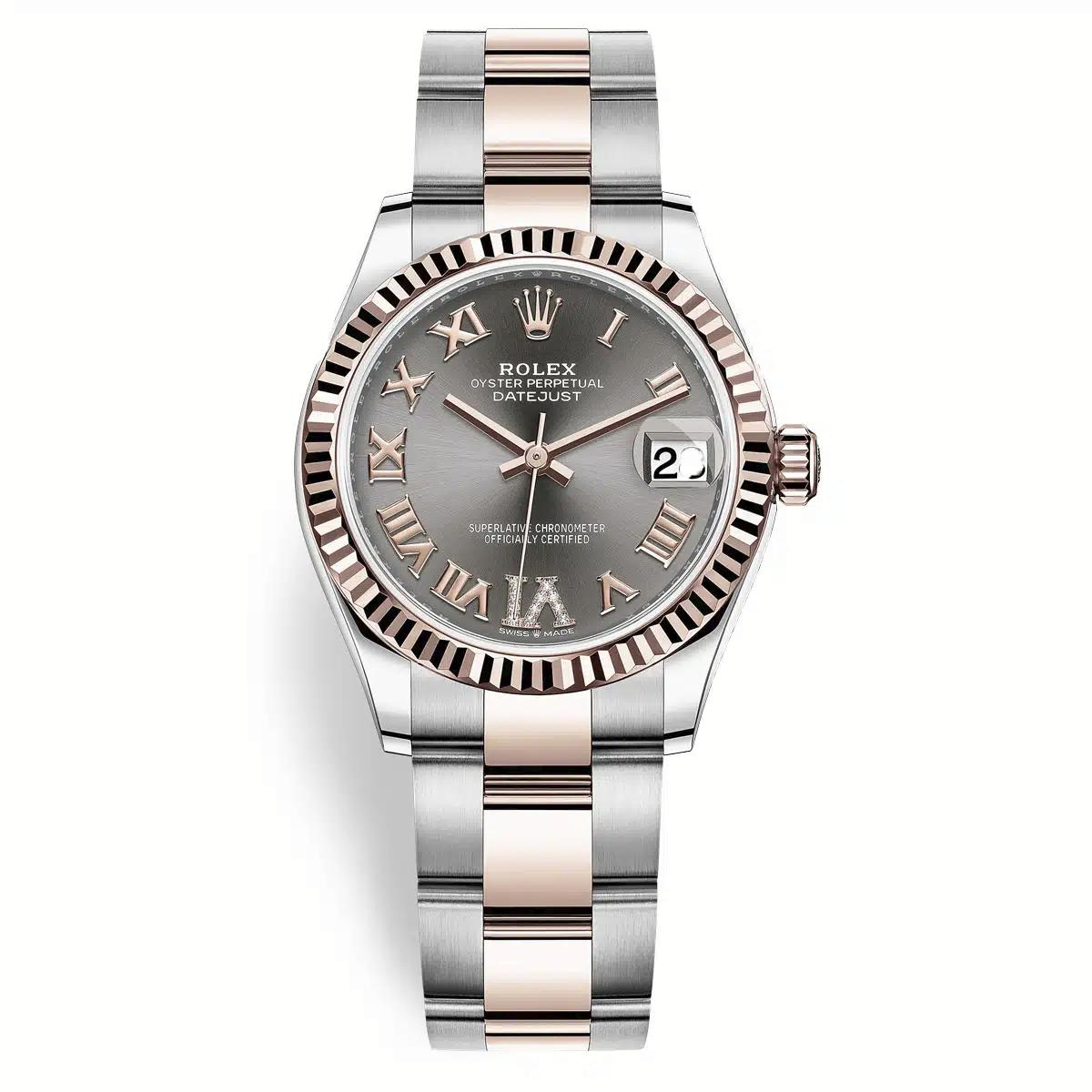 Đồng Hồ Rolex Datejust 278271 31mm Nữ Vàng Hồng Xám