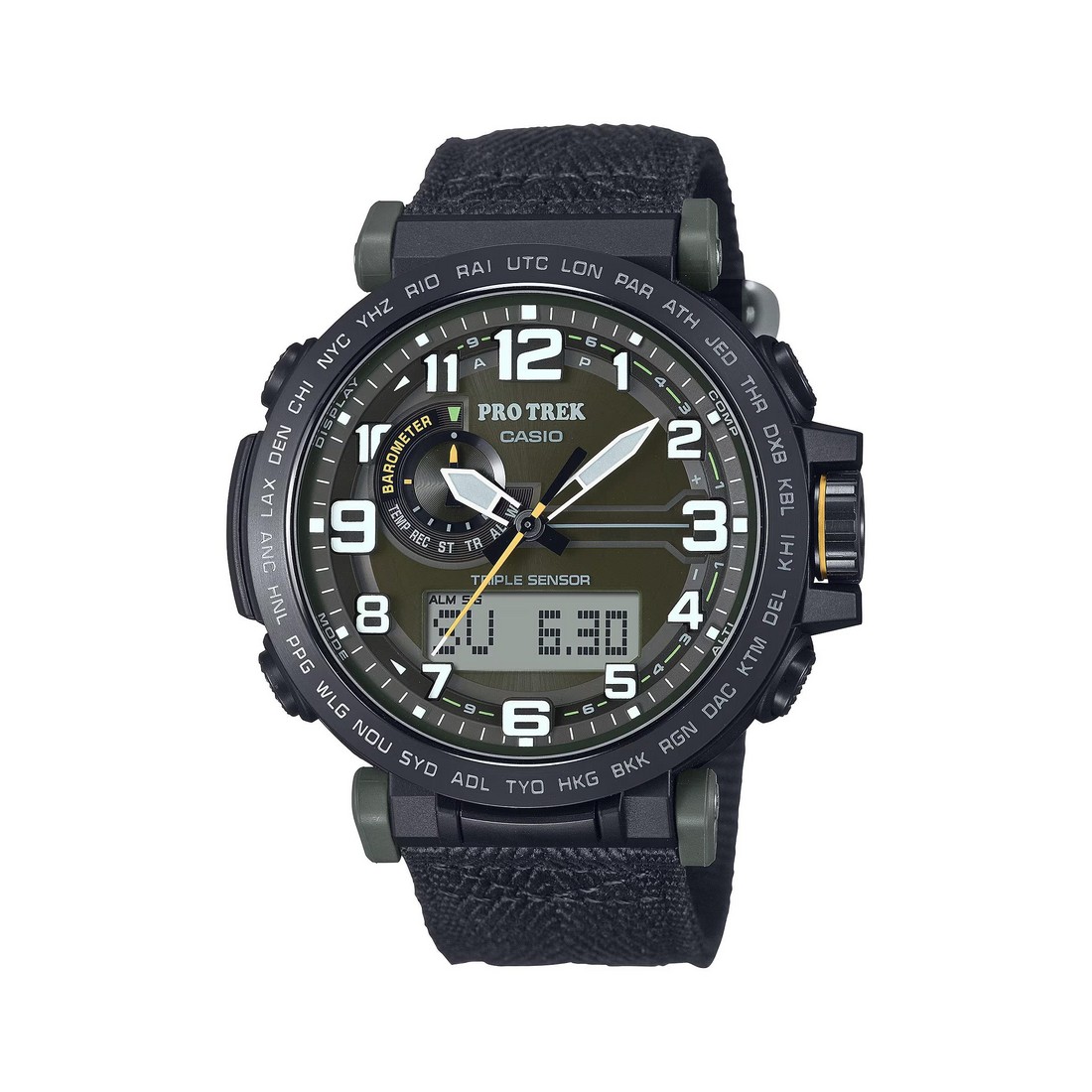 Đồng Hồ Casio Prg-601Yb-3 Nam Đen Xanh Rêu