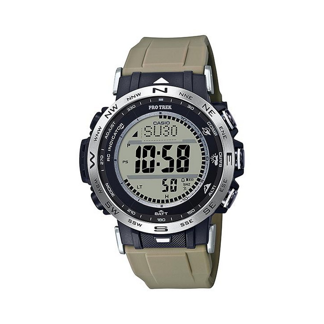 Đồng Hồ Casio Prw-30-5 Nam Đen Nâu Nhạt