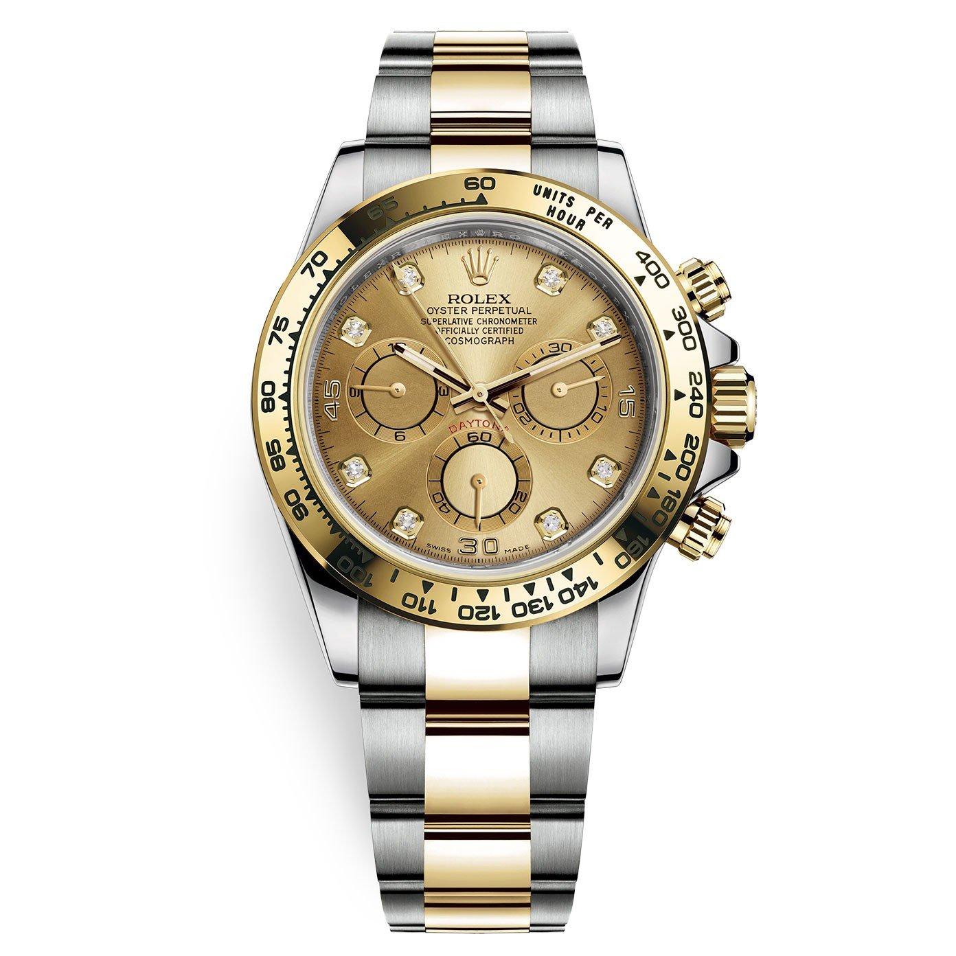 Đồng Hồ Rolex Cosmograph Daytona 116503 Champagne Diamond 40mm Nam Vàng Xám