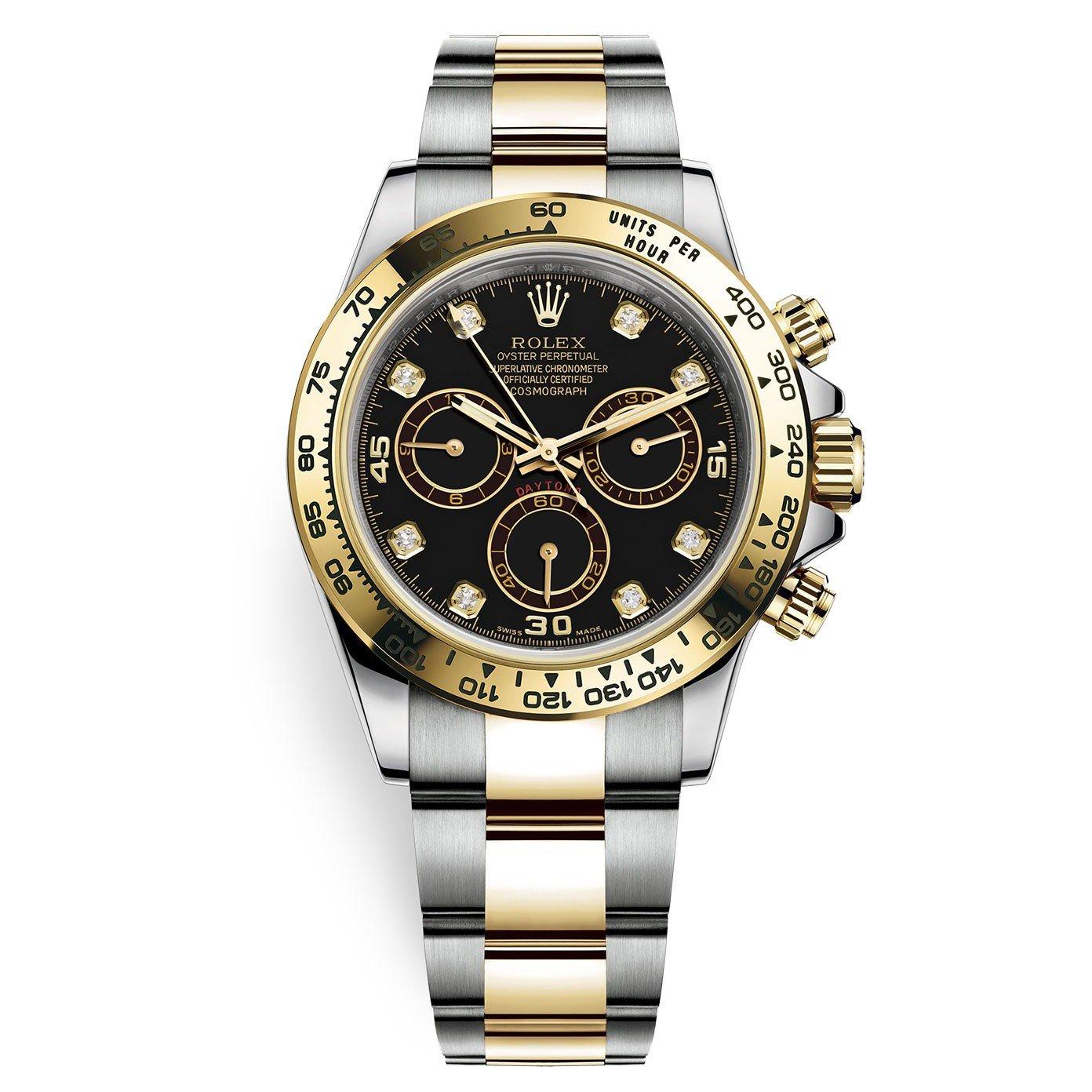 Đồng Hồ Rolex Cosmograph Daytona 116503 Diamond 40mm Nam Đen Vàng Xám