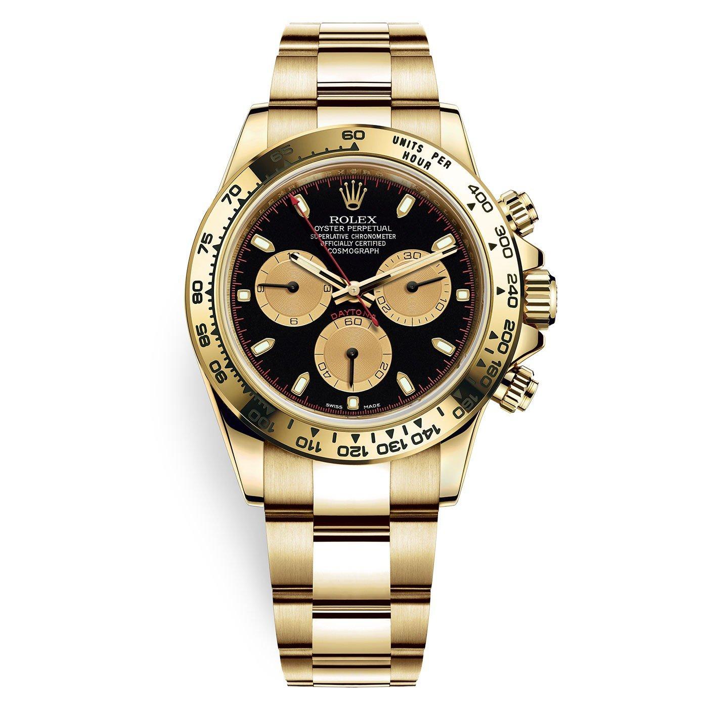 Đồng Hồ Rolex Cosmograph Daytona 116508 Champagne Index 40mm Nam Đen Vàng