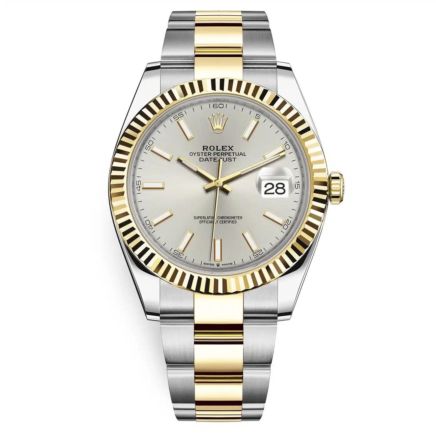 Đồng Hồ Rolex Datejust 126333 Index 41mm Nam Xám Vàng