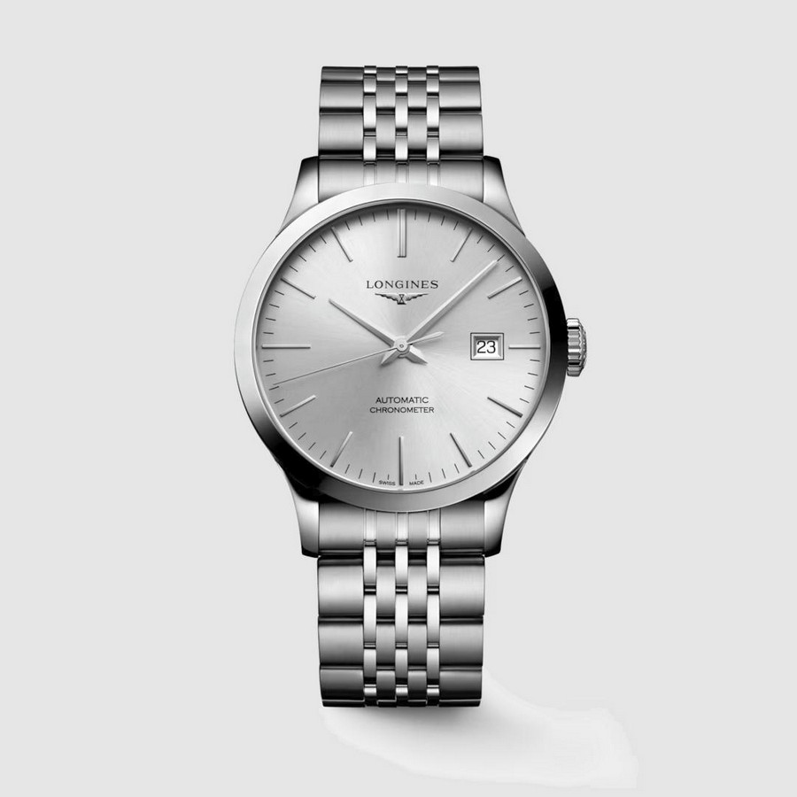 Đồng Hồ Longines Record Nam 38.5mm Xám