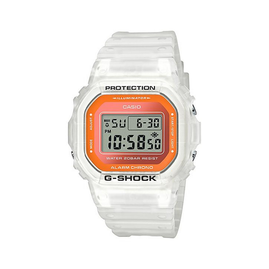 Đồng Hồ Casio Dw-5600Ls-7 Nam Trắng Cam