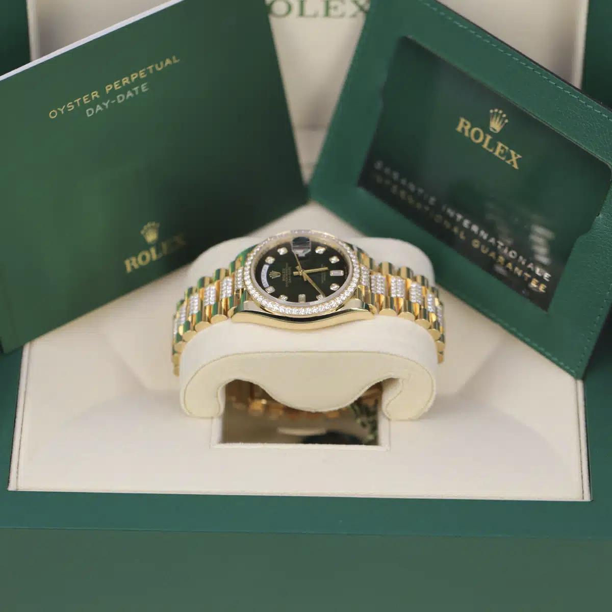 Đồng Hồ Rolex Day Date 128348rbr-0036 36mm Nam Vàng Xanh Lá