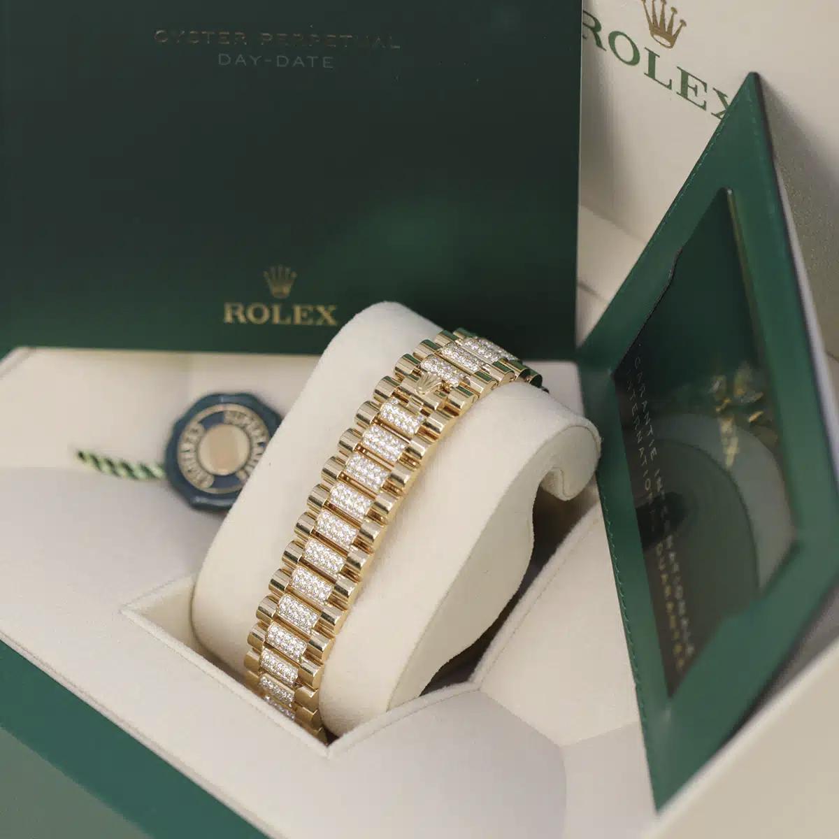 Đồng Hồ Rolex Day Date 128348rbr-0036 36mm Nam Vàng Xanh Lá