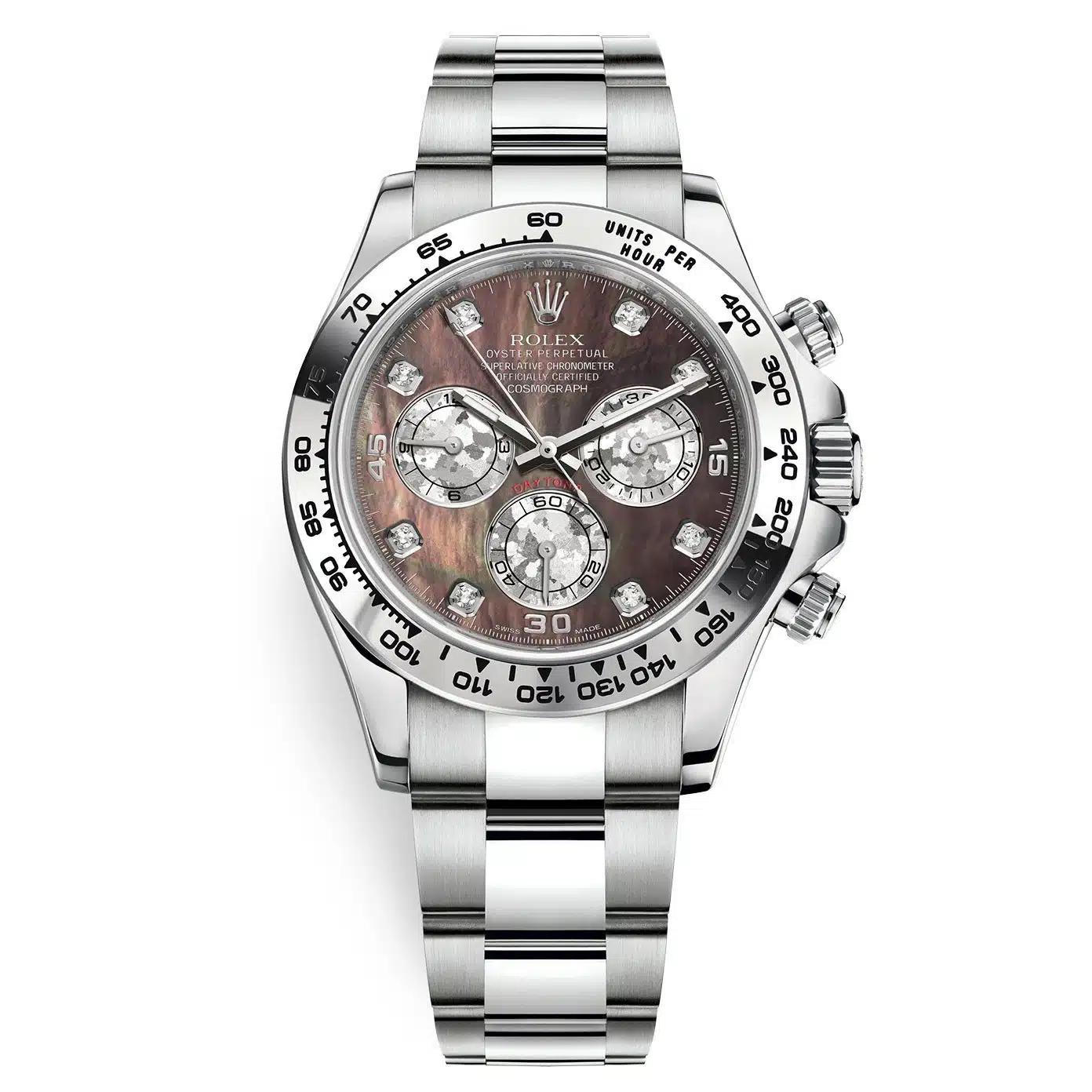 Đồng Hồ Rolex Cosmograph Daytona 116509 MOP Crystals Diamond 40mm Nam Xám Nâu