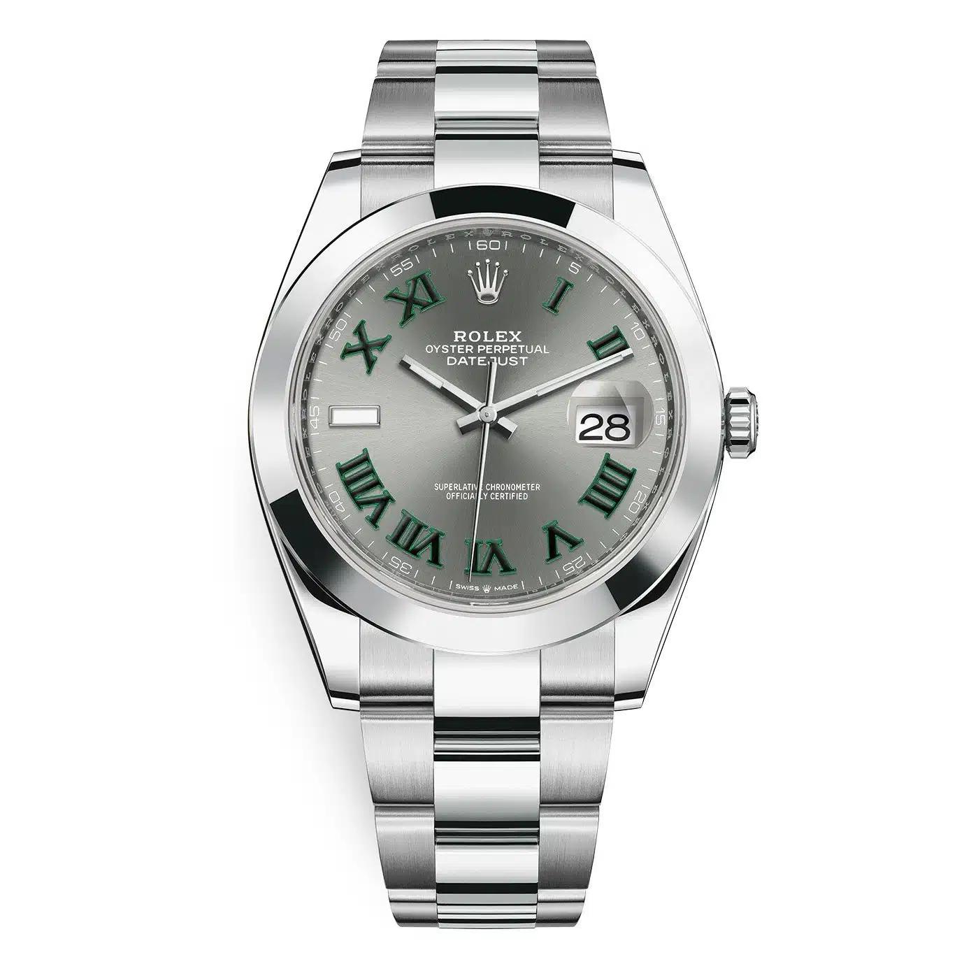 Đồng Hồ Rolex Datejust 126300 Roman 41mm Nam Xám