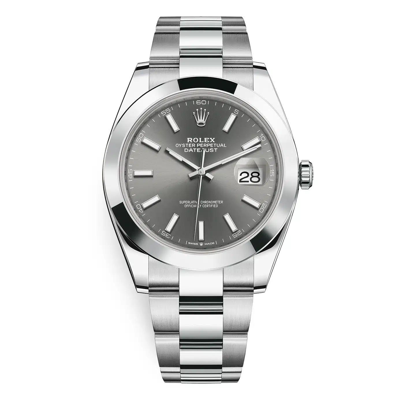 Đồng Hồ Rolex Datejust 126300 Index 41mm Nam Xám