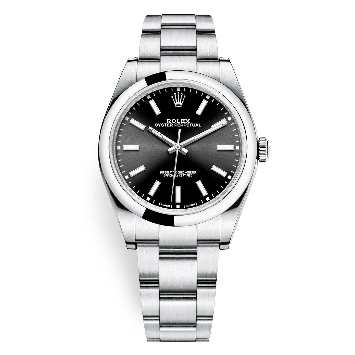 Đồng Hồ Rolex Oyster Perpetual 114300 39mm Nam Đen Xám