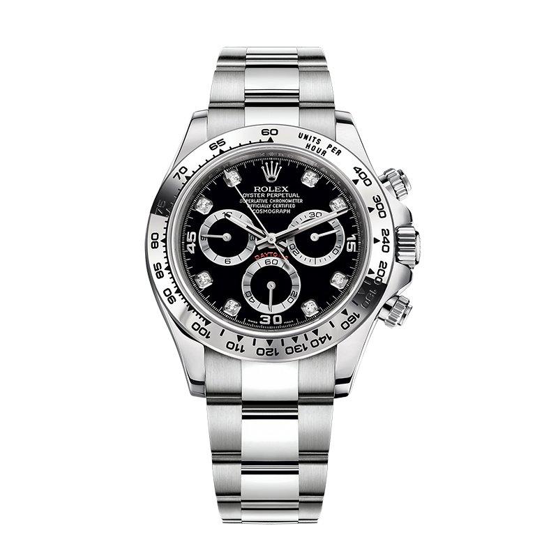 Đồng Hồ Rolex Cosmograph Daytona 116509 Diamond 40mm Nam Đen Xám