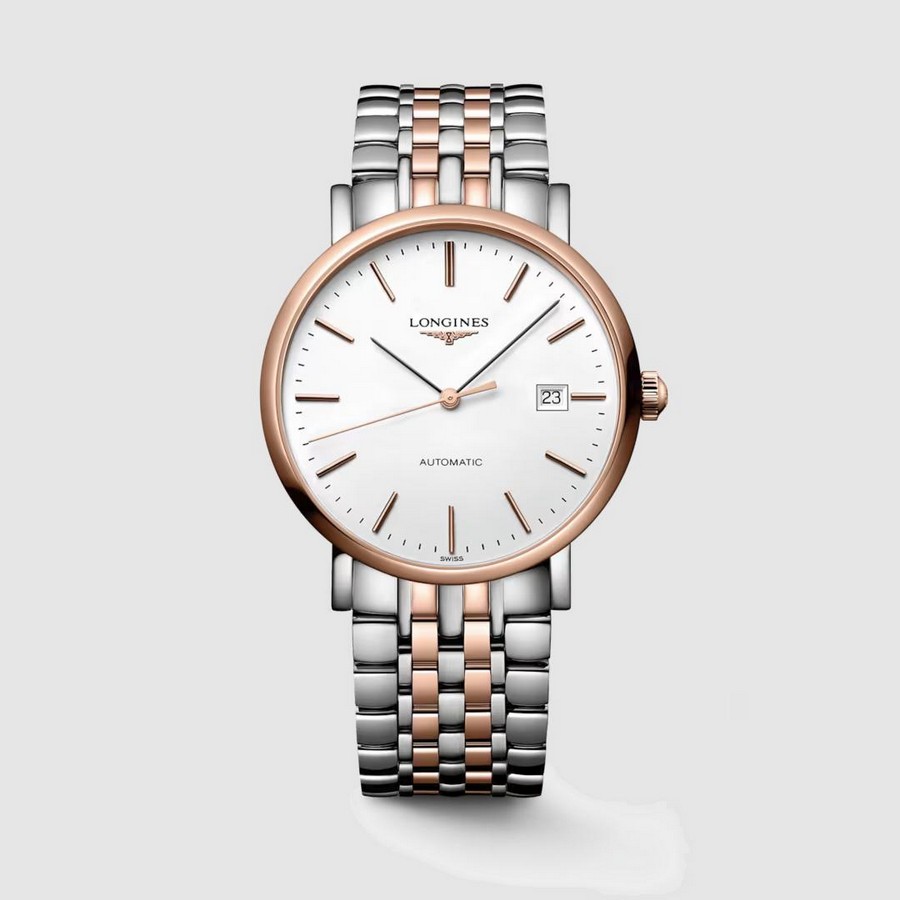 Đồng Hồ Longines The Longines Elegant Collection Nam 39mm Xám Vàng Hồng