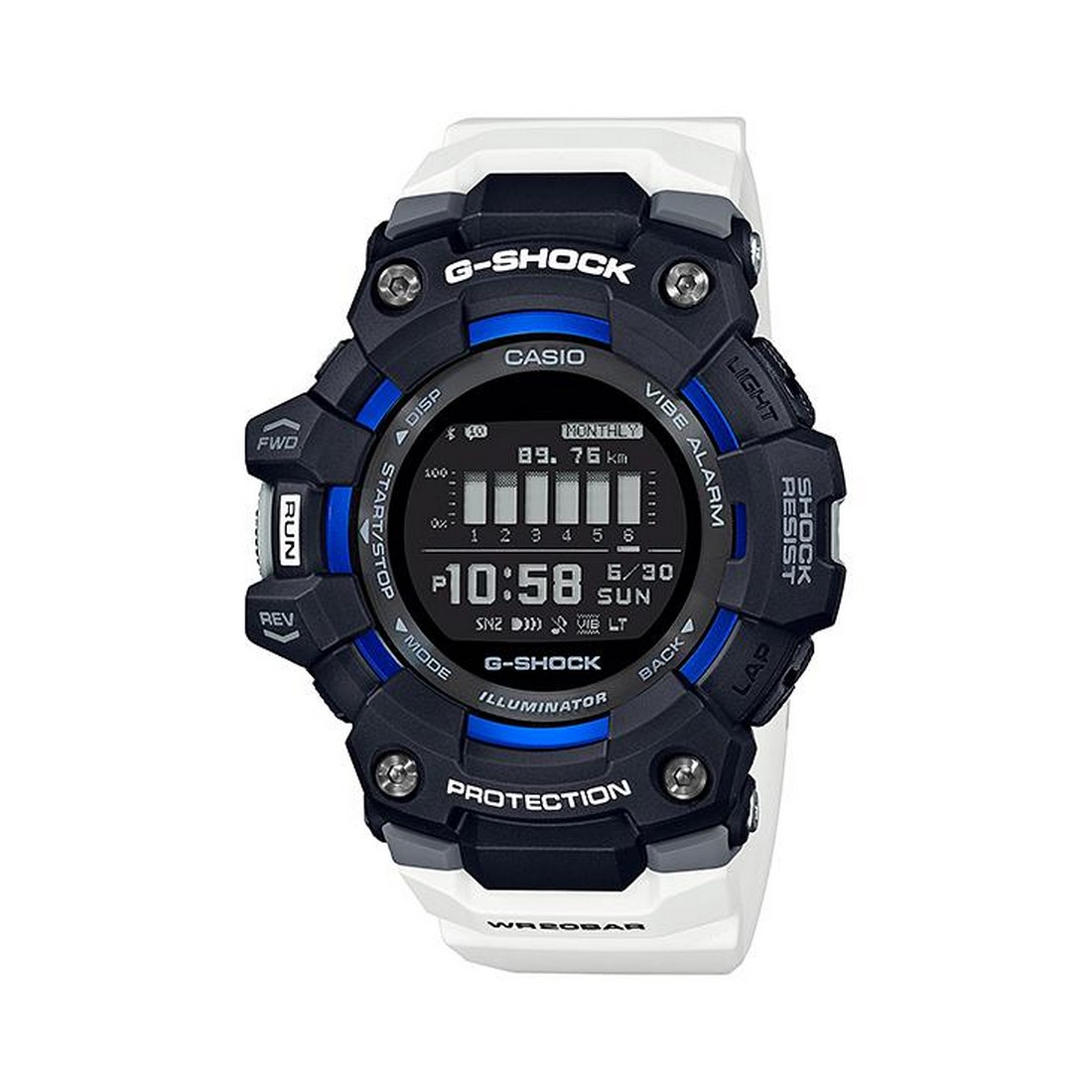 Đồng Hồ Casio Gbd-100-1A7 Nam Trắng Đen Xanh