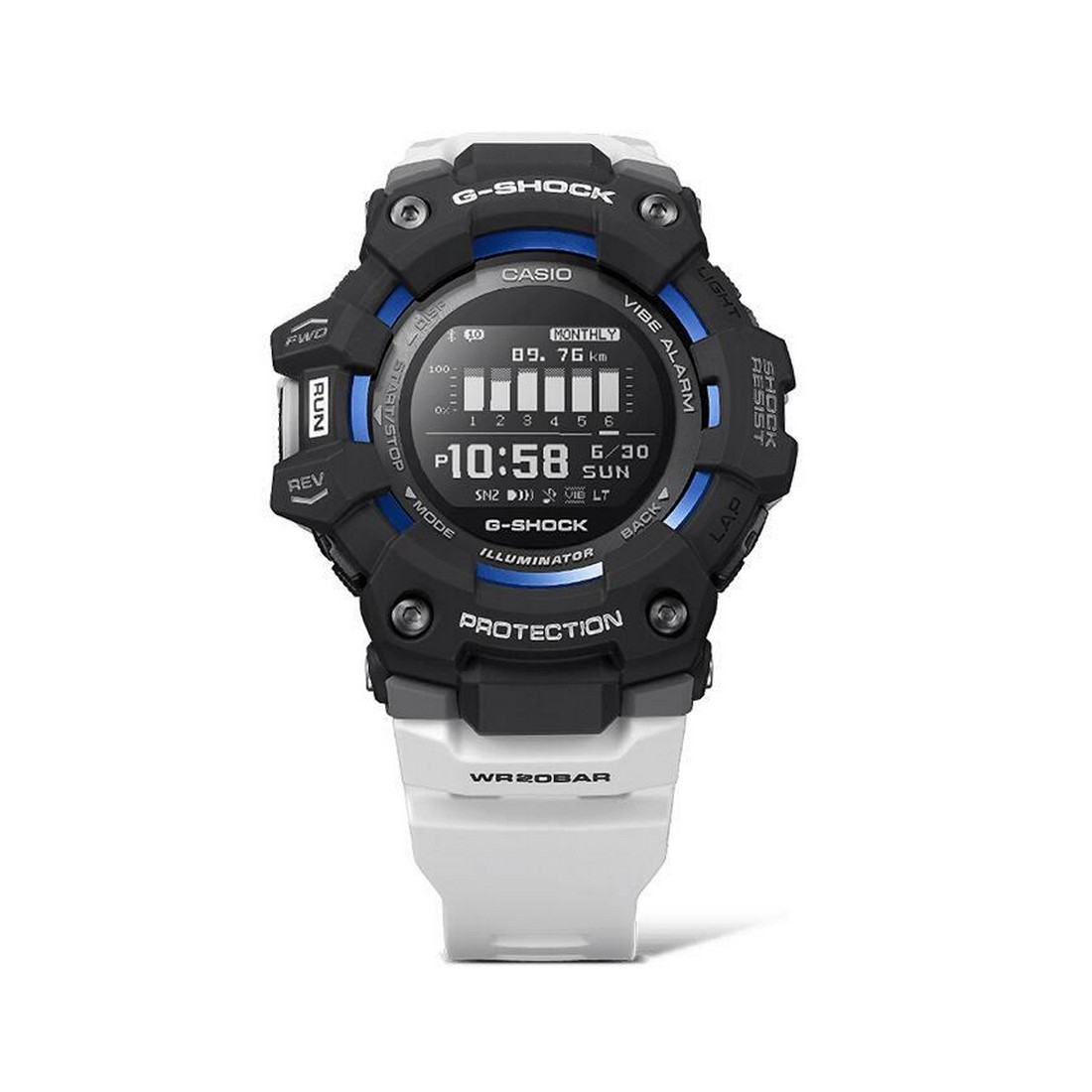 Đồng Hồ Casio Gbd-100-1A7 Nam Trắng Đen Xanh