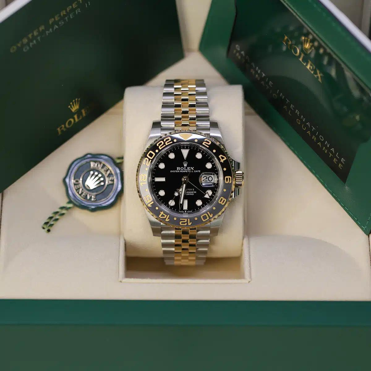 Đồng Hồ Rolex GMT-Master II 126713GRNR 40mm Nam Đen Vàng