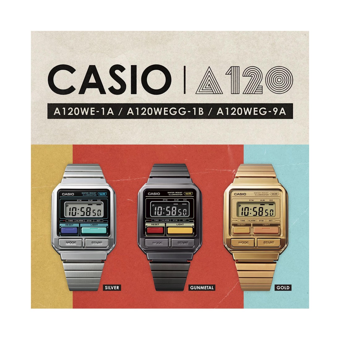 Đồng Hồ Casio A120Wegg-1B Nam Đen