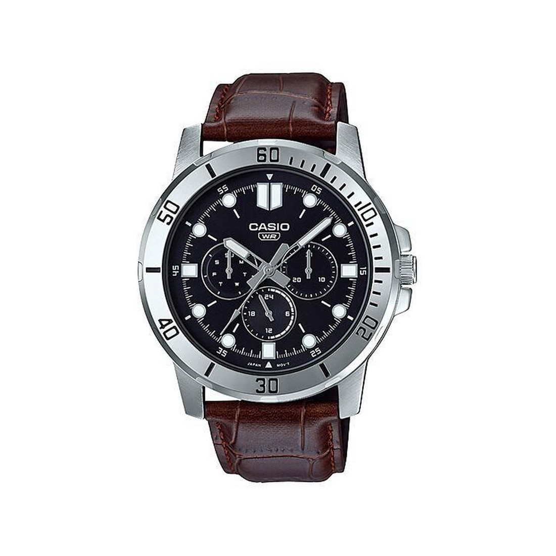 Đồng Hồ Casio Mtp-Vd300L-1E Nam Đen Xám Nâu