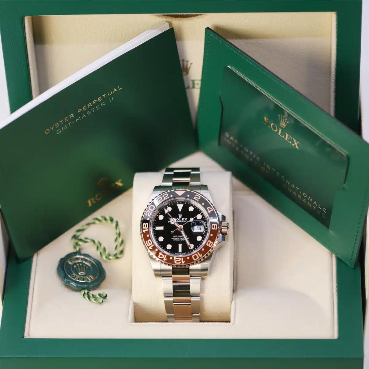 Đồng Hồ Rolex GMT Master II 126711Chnr 40mm Nam Xám Vàng Hồng