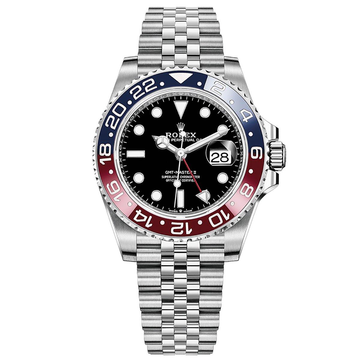 Đồng Hồ Rolex GMT-Master II Pepsi 126710BLRO 40mm Nam Đen Đỏ Xanh