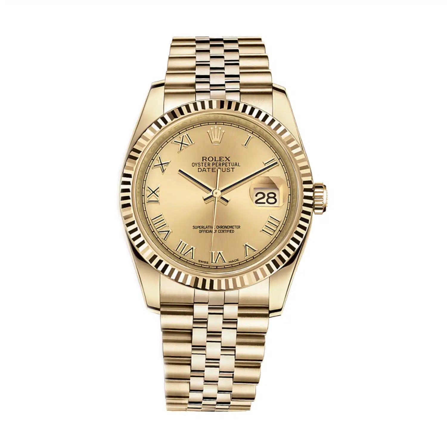 Đồng Hồ Rolex Datejus 116238-0070 36mm Nam Vàng