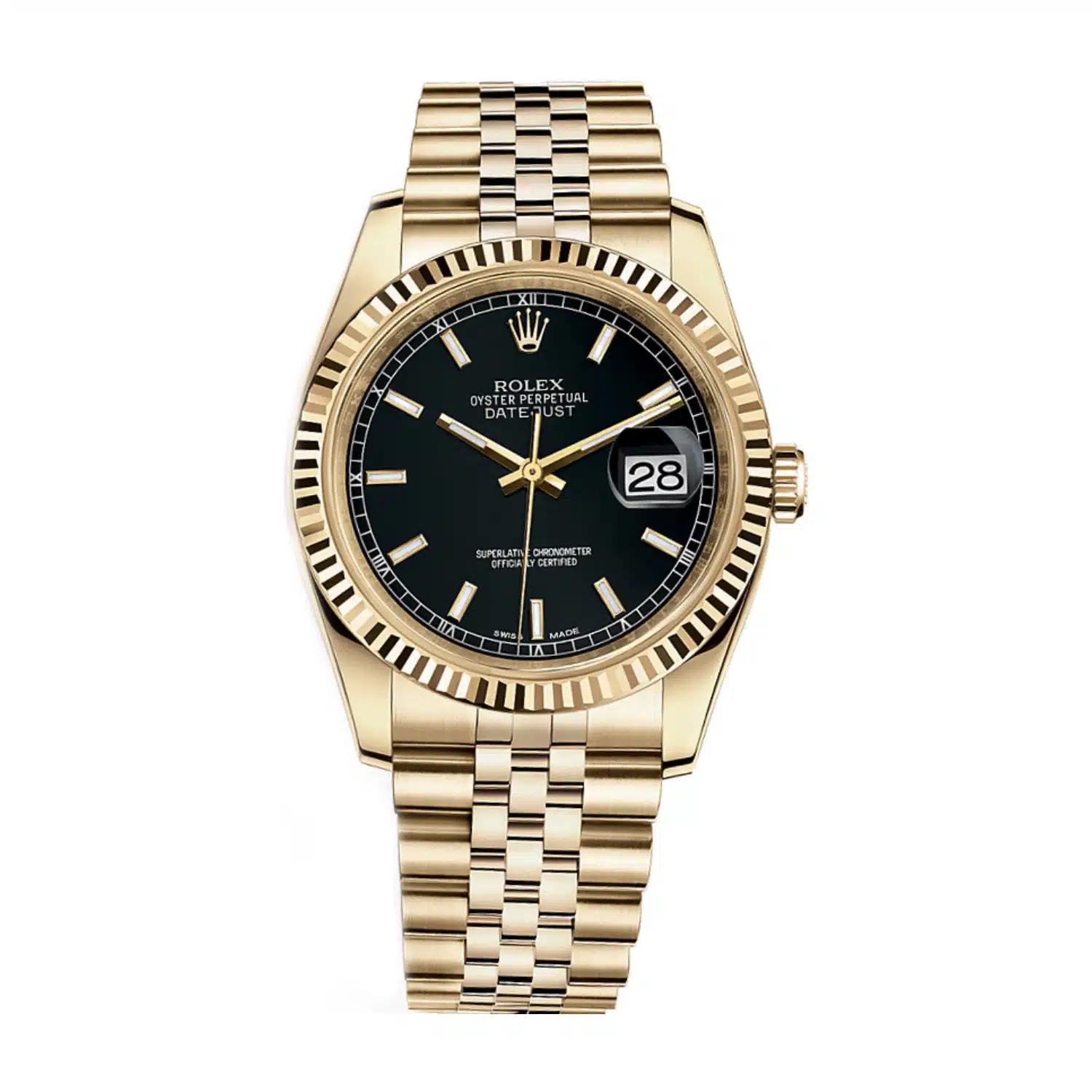 Đồng Hồ Rolex Datejust 116238-0074 36mm Nam Vàng Đen