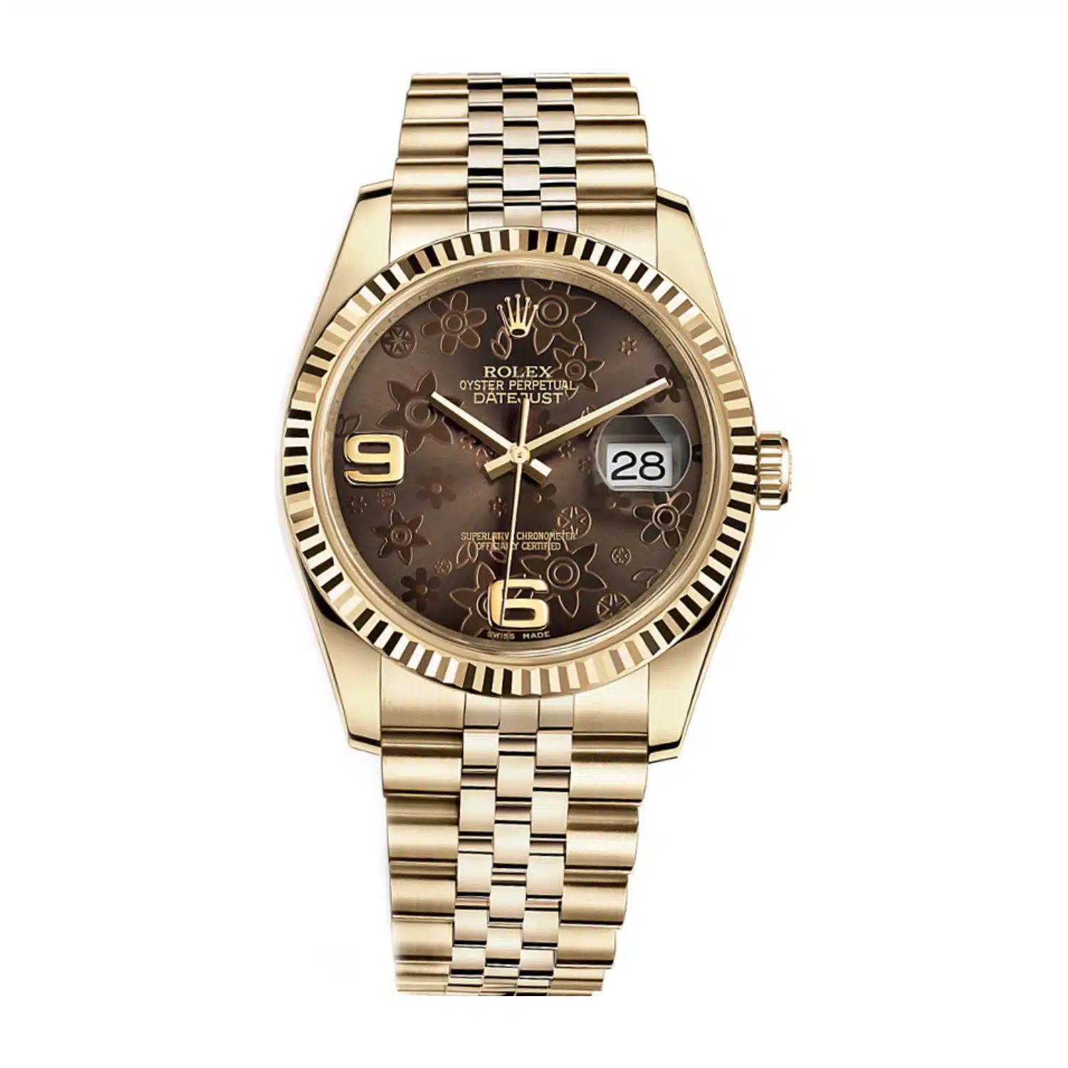 Đồng Hồ Rolex Datejust 116238-0081 36mm Nam Vàng Nâu