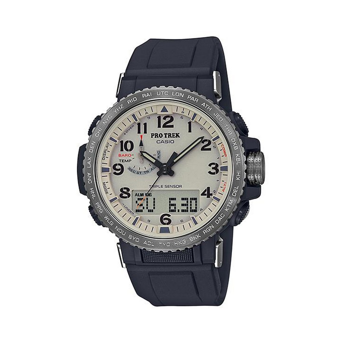 Đồng Hồ Casio Prw-50Y-1B Nam Đen Trắng Ngà