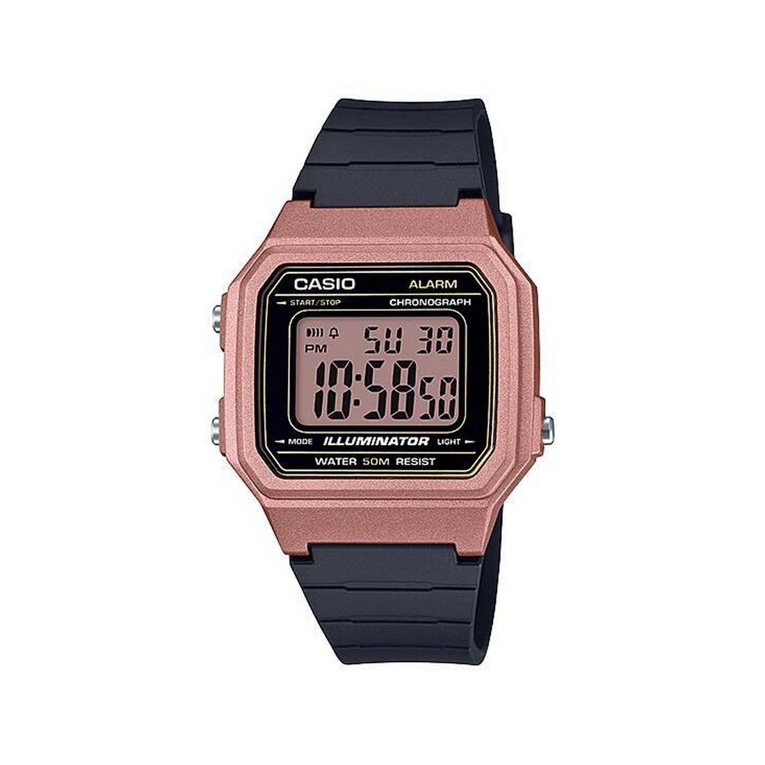 Đồng Hồ Casio W-217Hm-5Av Nam Đen Nâu Đỏ