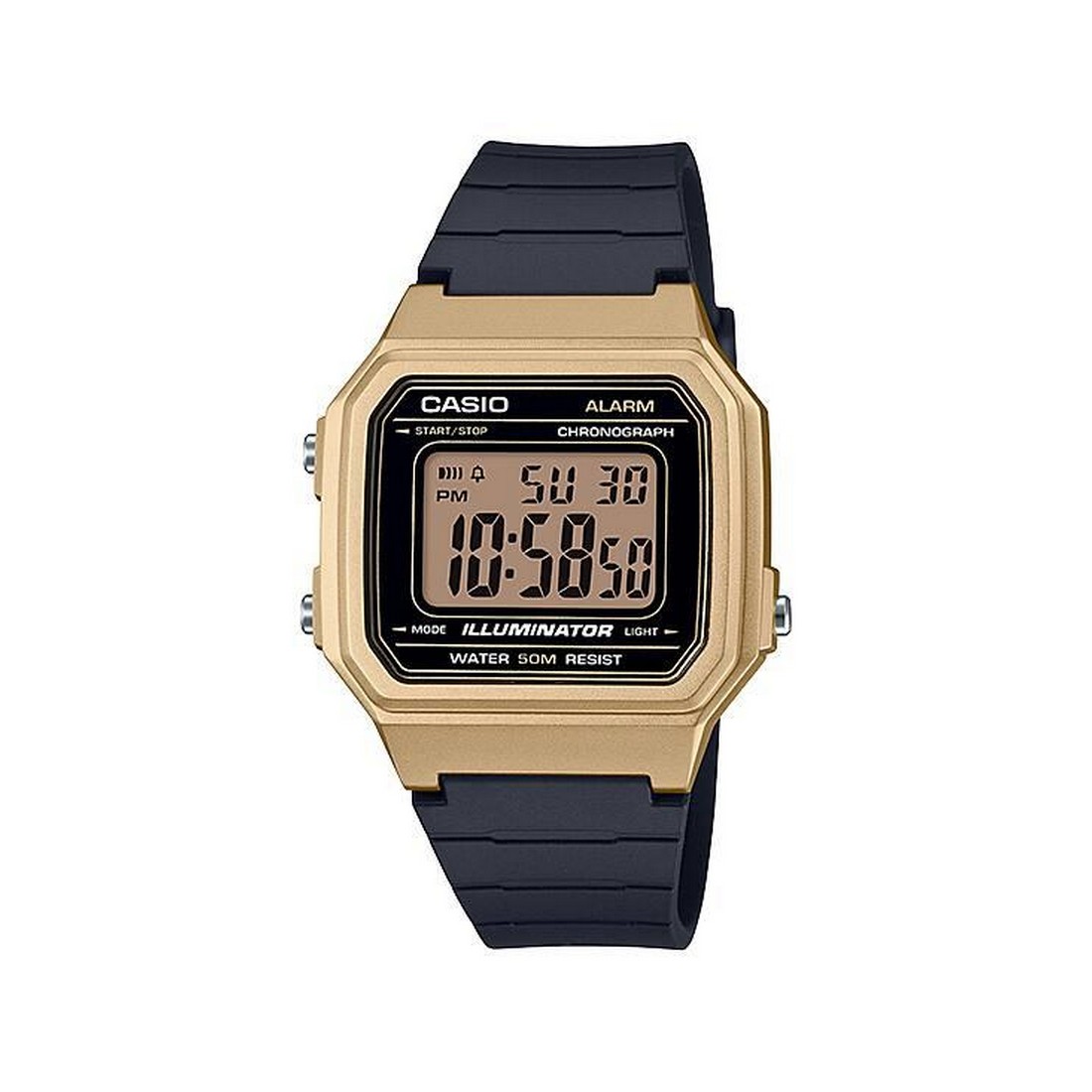 Đồng Hồ Casio W-217Hm-9Av Nam Đen Vàng