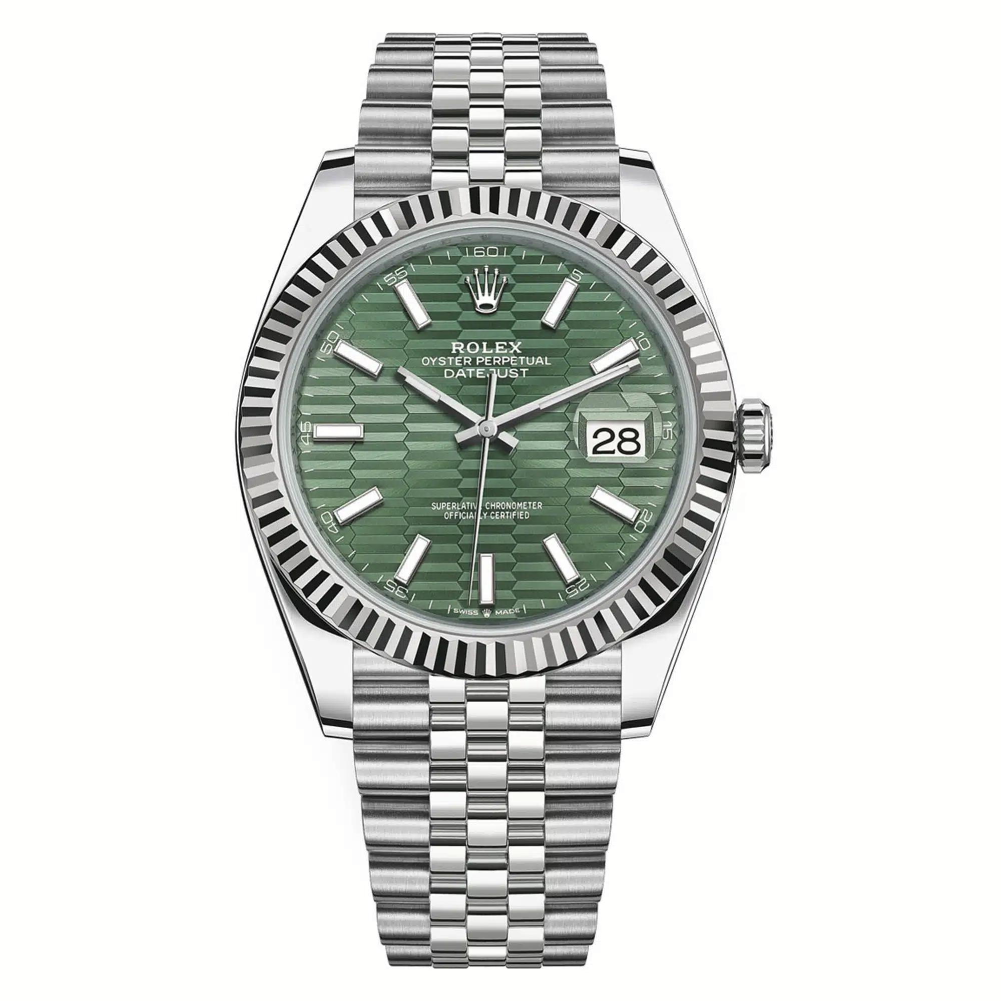 Đồng Hồ Rolex Datejust 126334 41mm Nam Xanh Lá Xám