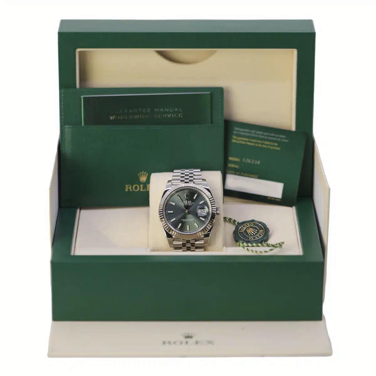 Đồng Hồ Rolex Datejust 126334 Mint 41mm Nam Xanh Lá Xám