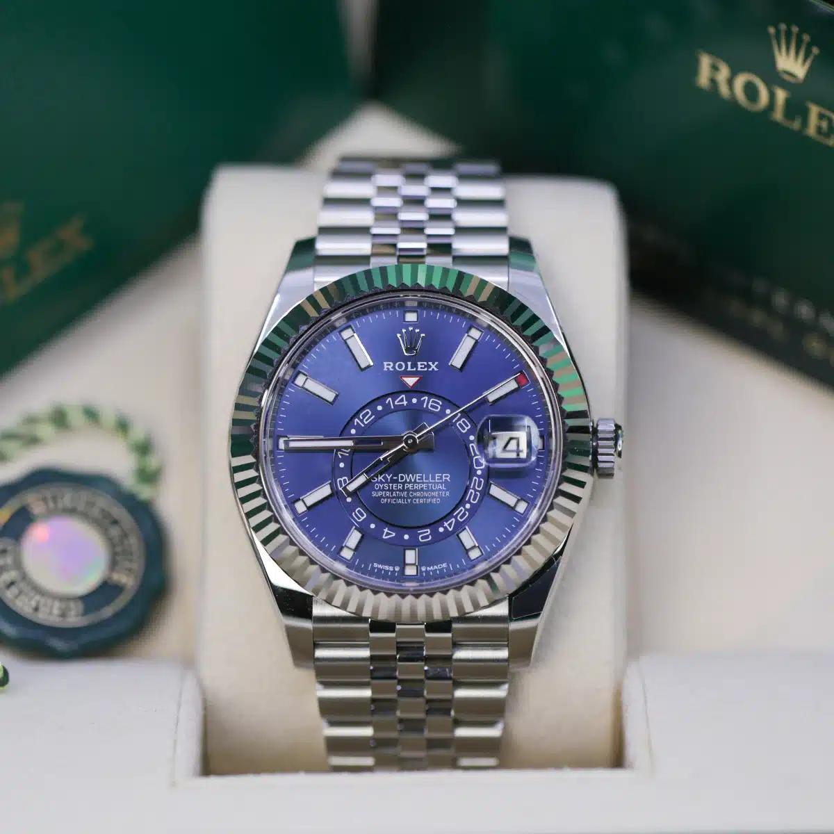 Đồng Hồ Rolex Sky-Dweller 336934-006 42mm Nam Xanh Xám