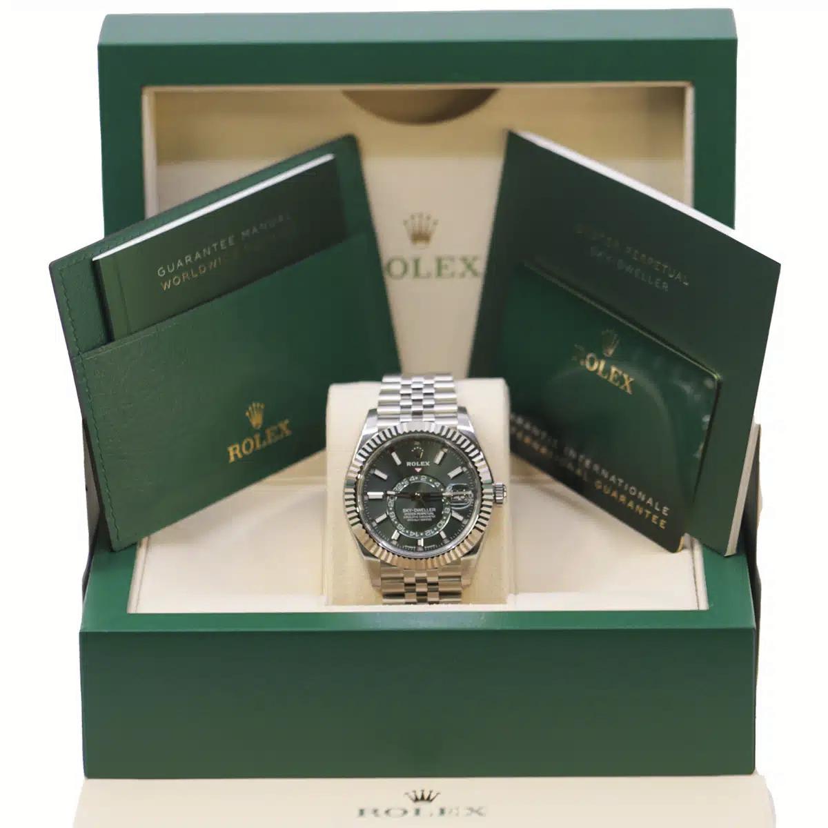 Đồng Hồ Rolex Sky-Dweller 336934-002 42mm Nam Xanh Lá Xám