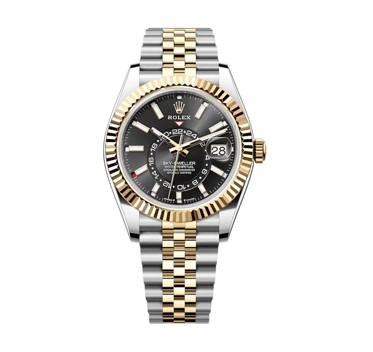 Đồng Hồ Rolex Sky-Dweller 336933-004 42mm Nam Vàng Đen Xám