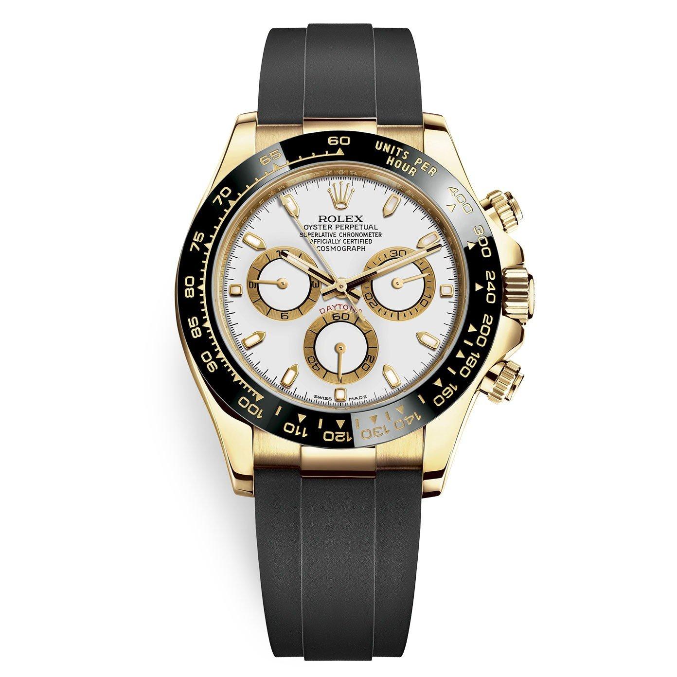 Đồng Hồ Rolex Cosmograph Daytona 116518Ln 40mm Nam Trắng Vàng Đen