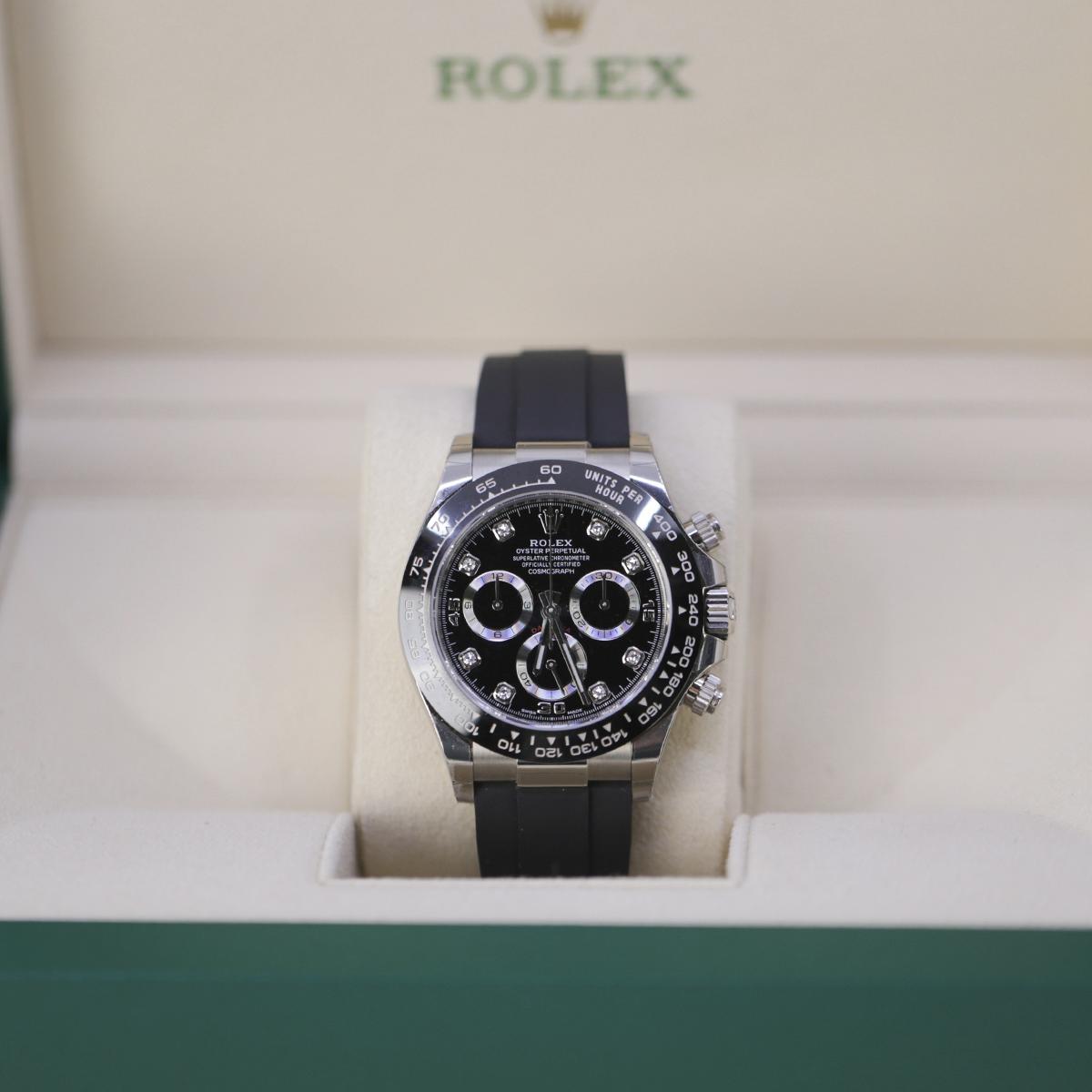 Đồng Hồ Rolex Cosmograph Daytona 116519Ln Diamond Dial 40mm Nam Đen Xám