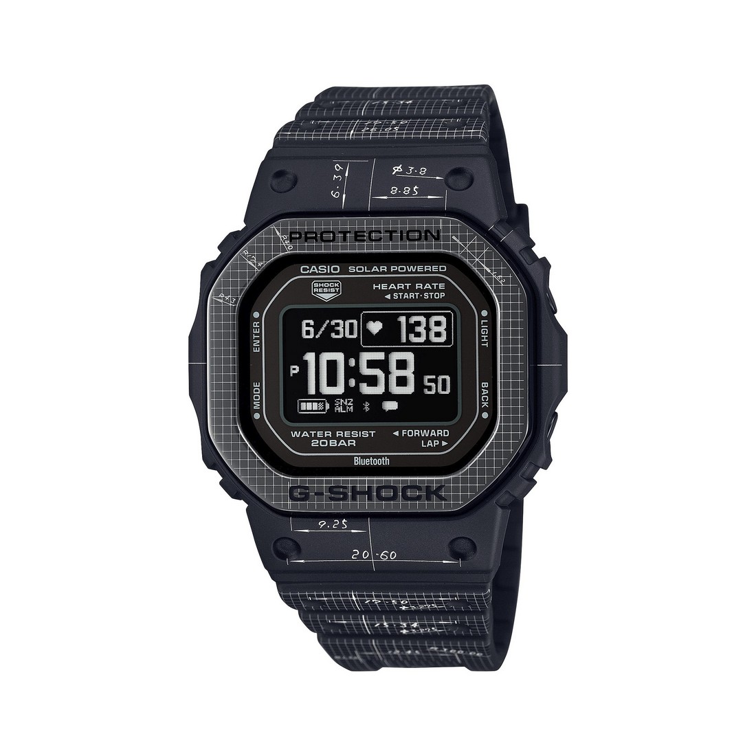 Đồng Hồ Casio Dw-H5600Ex-1 Nam Đen Trắng