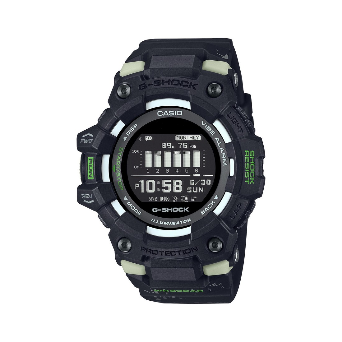 Đồng Hồ Casio Gbd-100Lm-1 Nam Đen Trắng