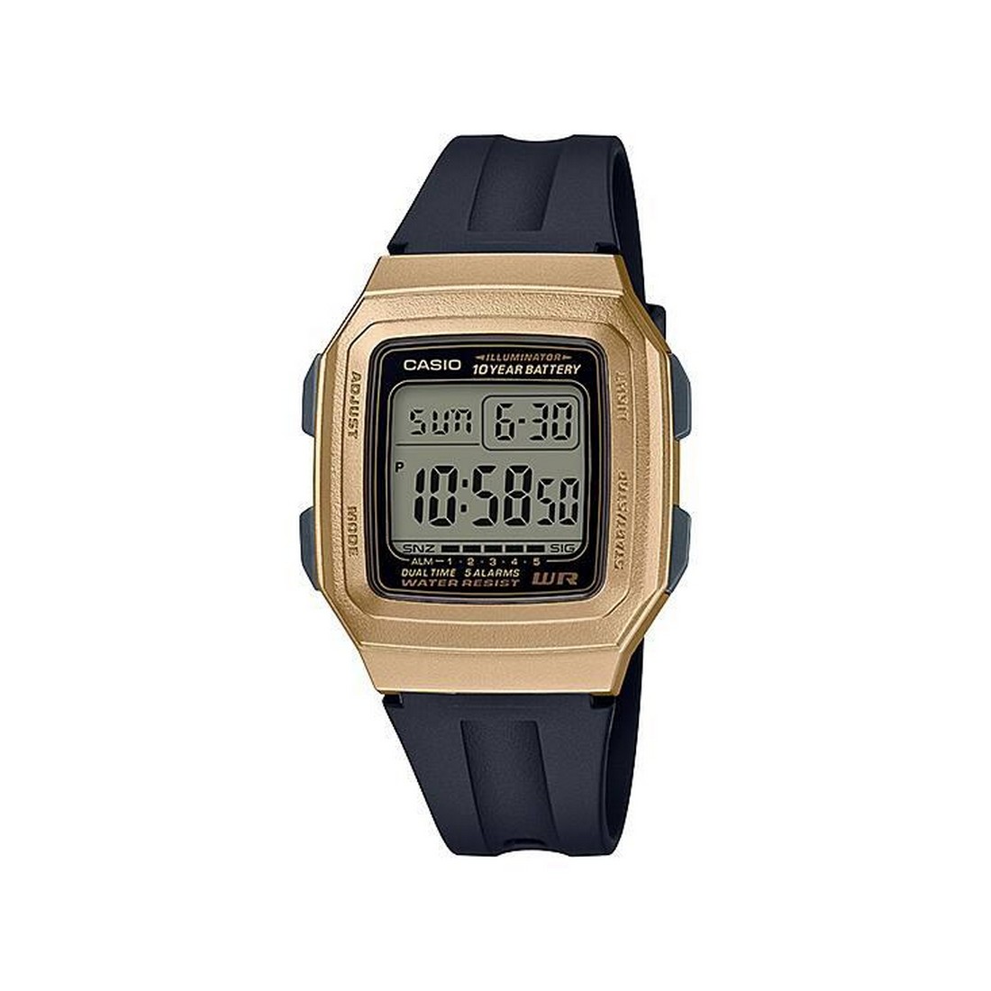 Đồng Hồ Casio F-201Wam-9Av Nam Đen Vàng