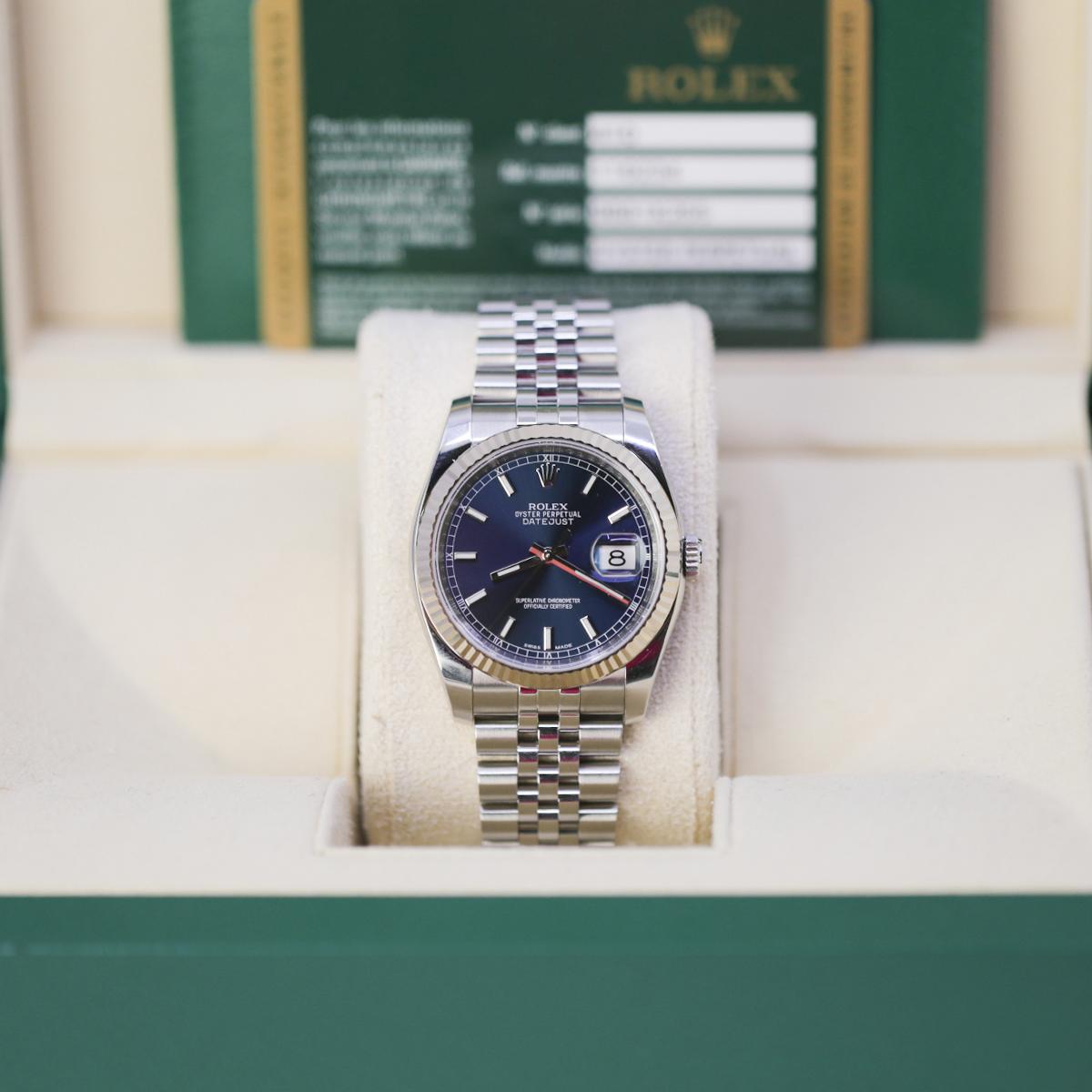 Đồng Hồ Rolex Datejust 116234 36mm Nam Xanh Xám