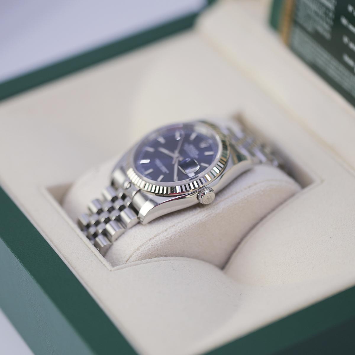 Đồng Hồ Rolex Datejust 116234 36mm Nam Xanh Xám