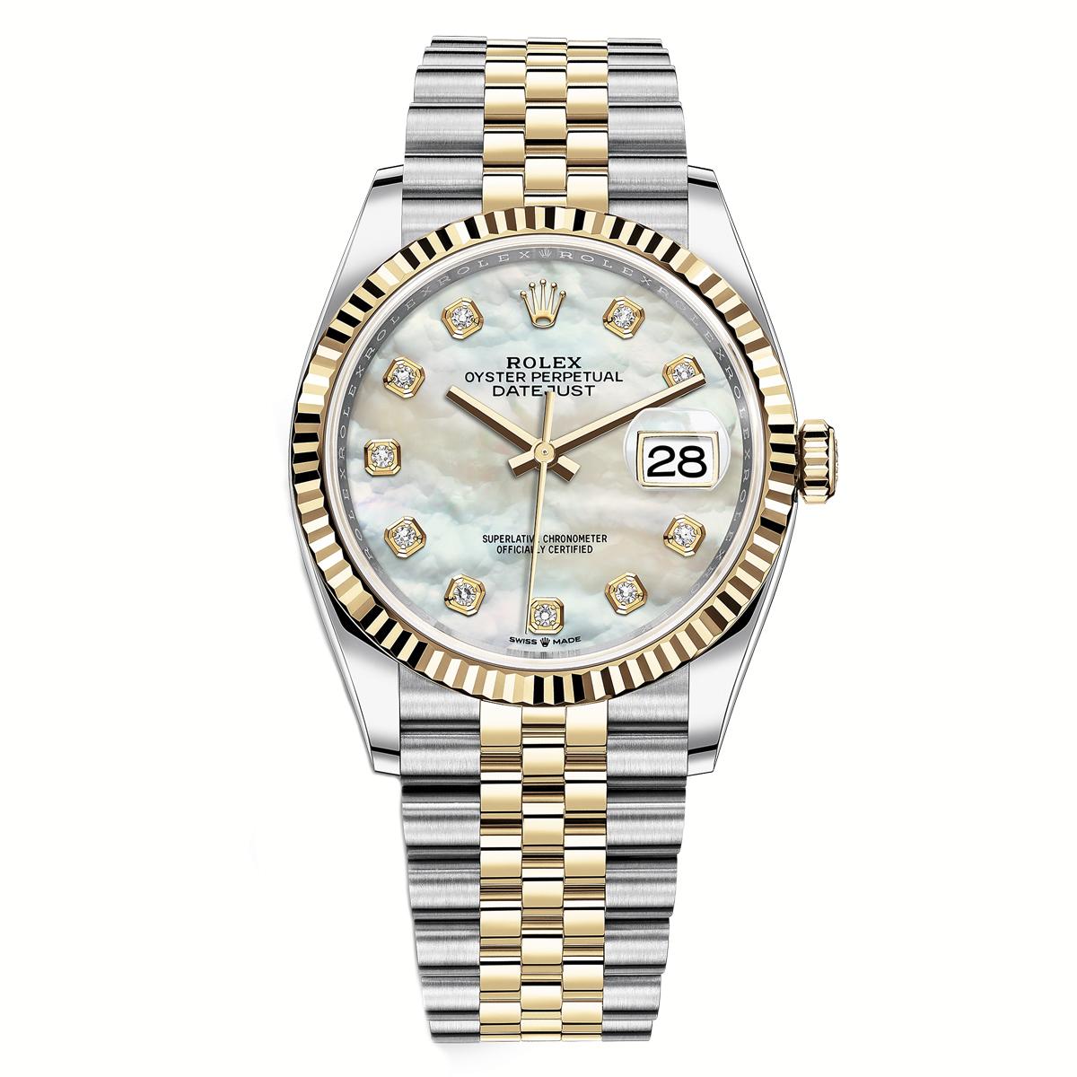 Đồng Hồ Rolex Datejust 126233 MOP 36mm Nam Vàng Xám