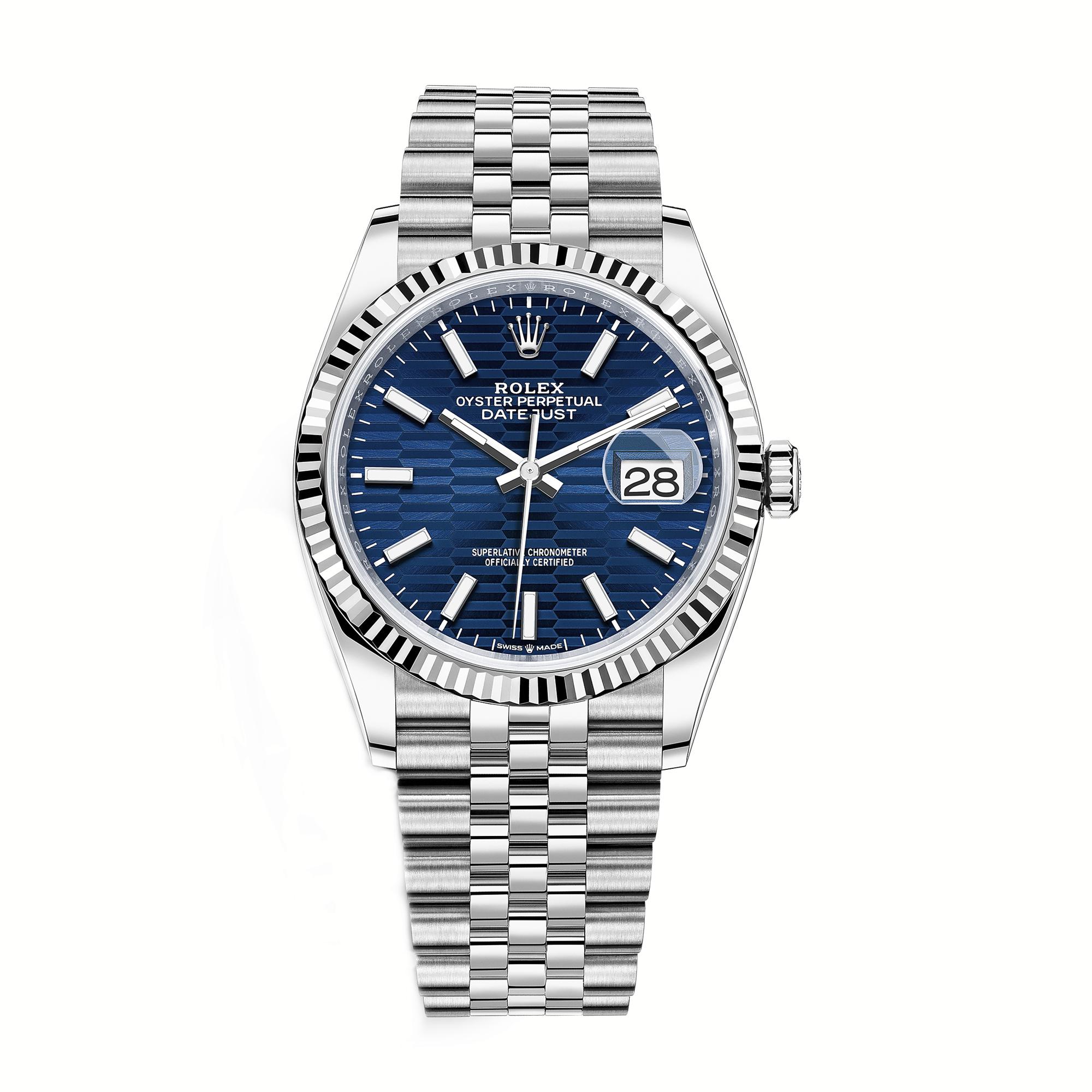 Đồng Hồ Rolex Datejust 126234 36mm Nam Xanh Xám