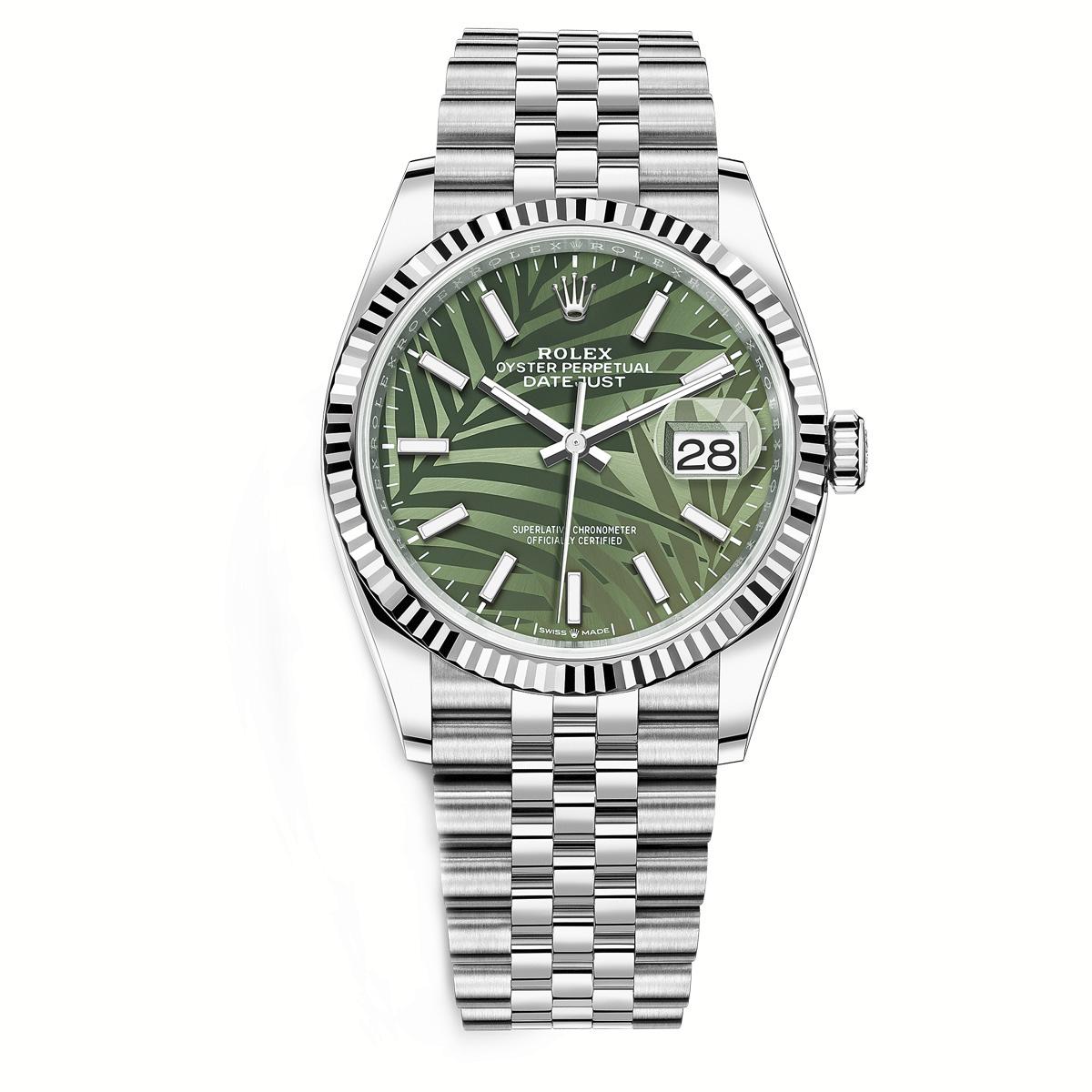 Đồng Hồ Rolex Datejust 126234 36mm Nam Xanh Lá Xám